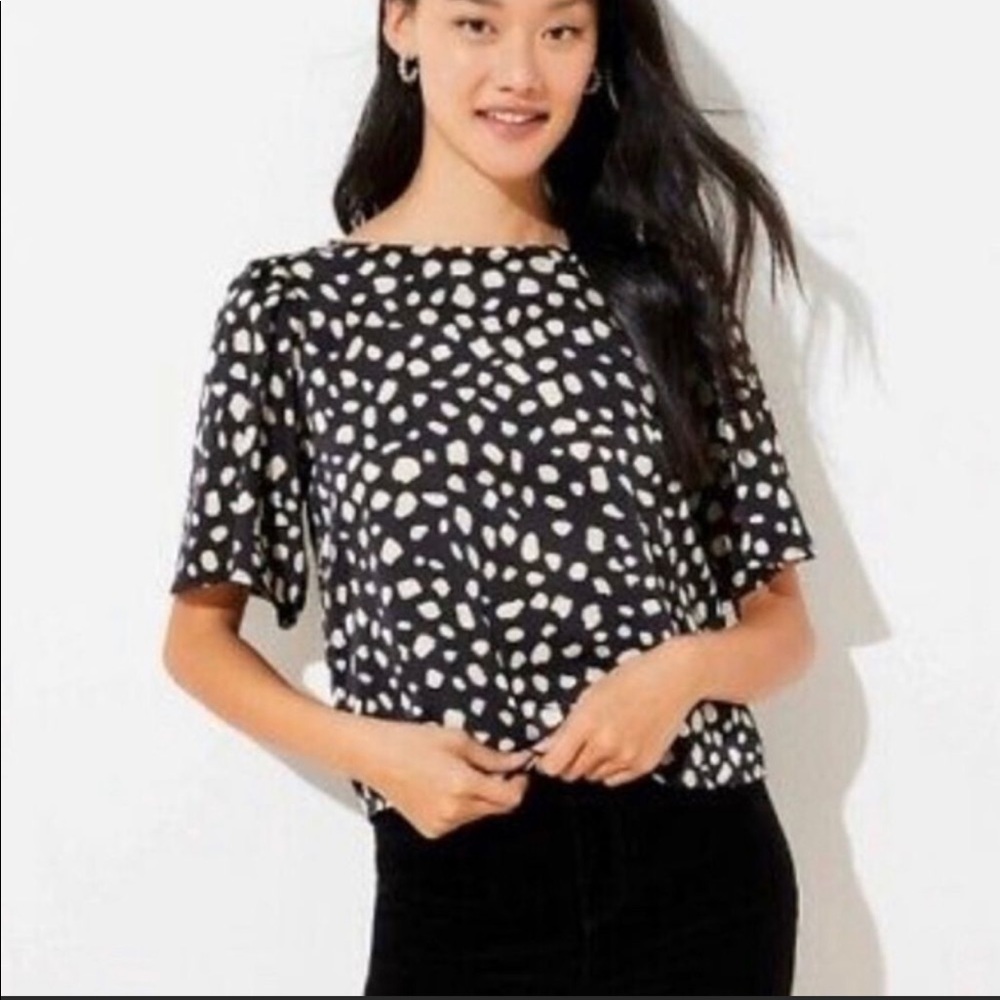 Loft long polka dot crop top